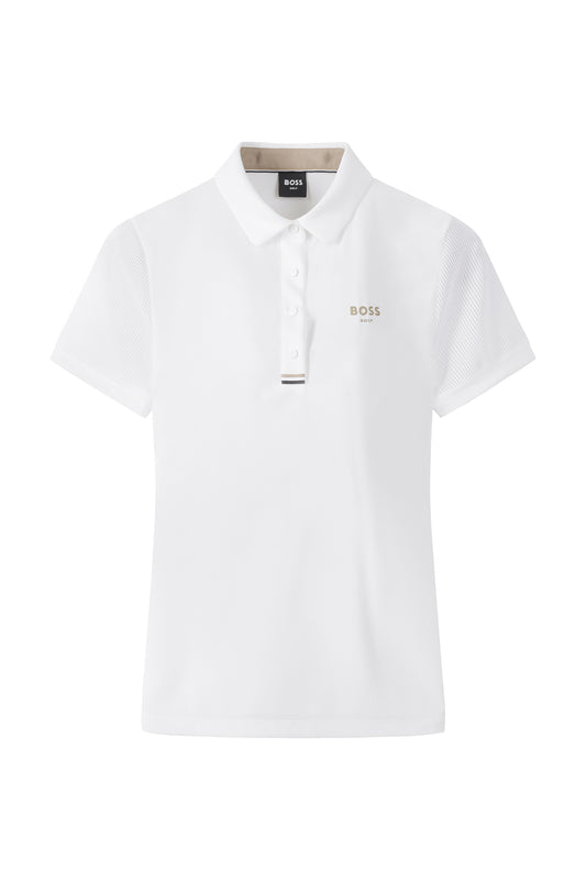 【BOSS GOLF 25SR Woman's】SM W Mesh Sleeve SS Polo Tee / White