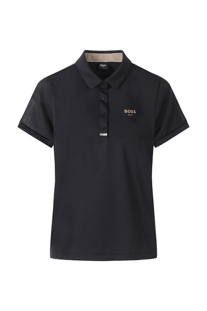 【BOSS GOLF 25SR Woman's】SM W Mesh Sleeve SS Polo Tee / Black