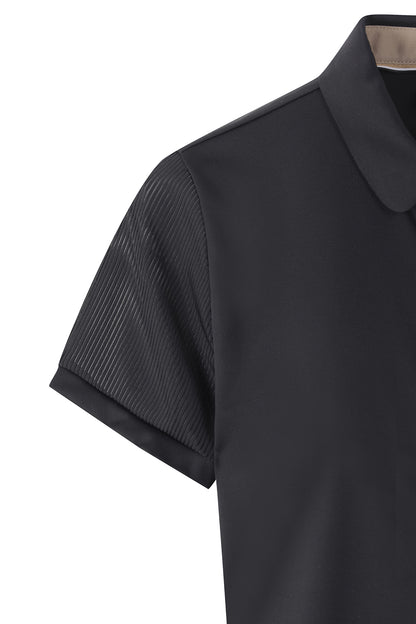 【BOSS GOLF 25SR Woman's】SM W Mesh Sleeve SS Polo Tee / Black