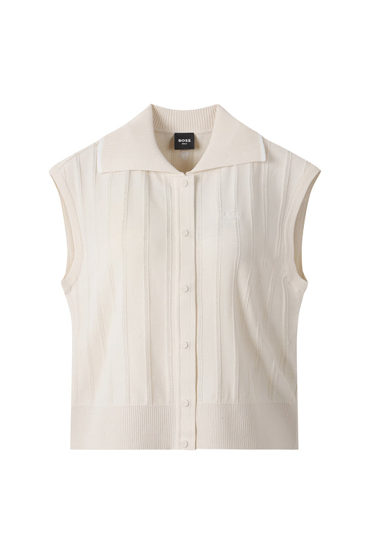 【BOSS GOLF 25SR Woman's】SM W Full Open Knit Vest / Almond Milk