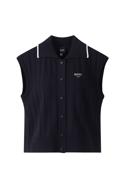 【BOSS GOLF 25SR Woman's】SM W Full Open Knit Vest / D/Navy