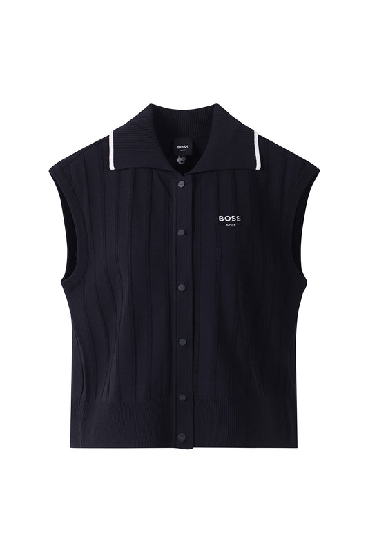 【BOSS GOLF 25SR Woman's】SM W Full Open Knit Vest / D/Navy