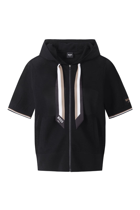 【BOSS GOLF 25SR Woman's】SM W Mesh FZ Knit w. Twilly / Black