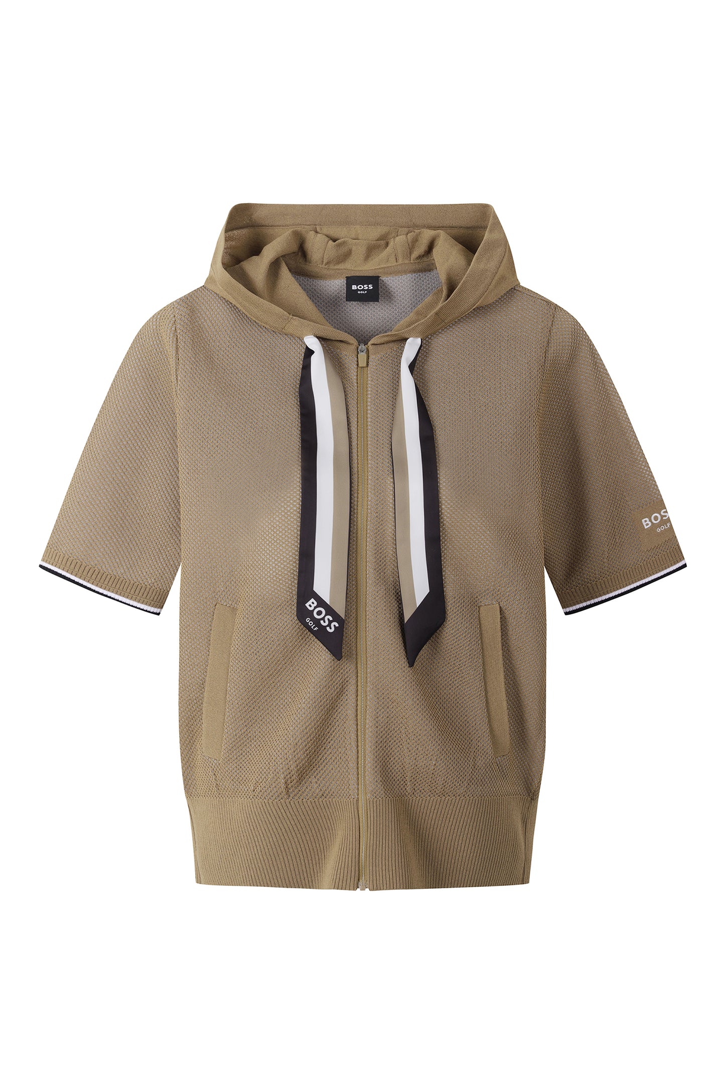 【BOSS GOLF 25SR Woman's】SM W Mesh FZ Knit w. Twilly / Camel