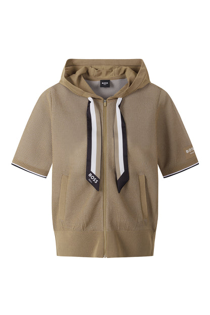 【BOSS GOLF 25SR Woman's】SM W Mesh FZ Knit w. Twilly / Camel