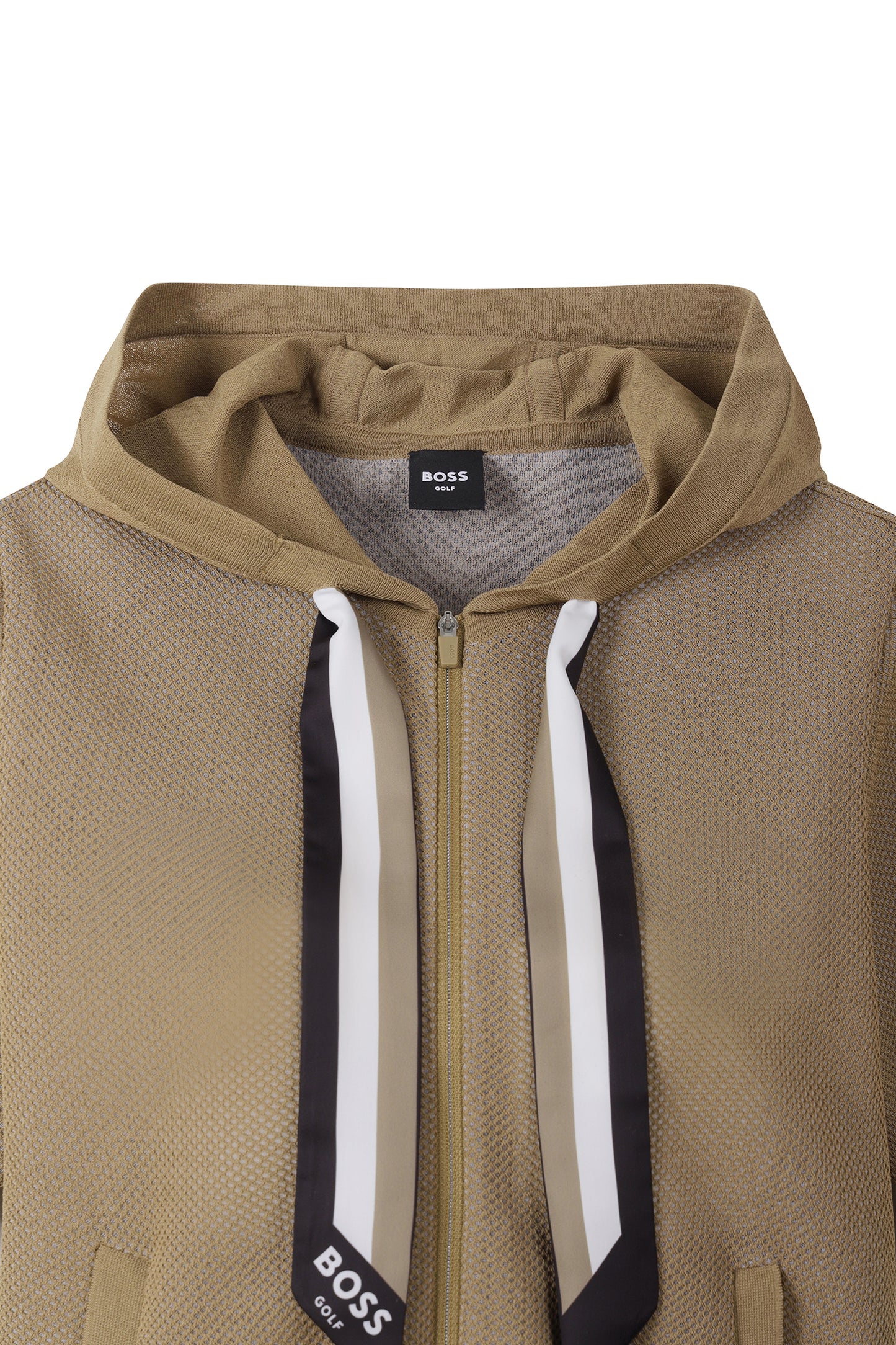 【BOSS GOLF 25SR Woman's】SM W Mesh FZ Knit w. Twilly / Camel