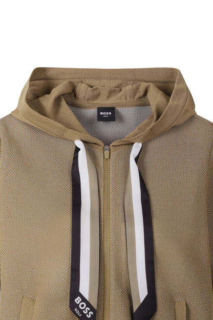 【BOSS GOLF 25SR Woman's】SM W Mesh FZ Knit w. Twilly / Camel