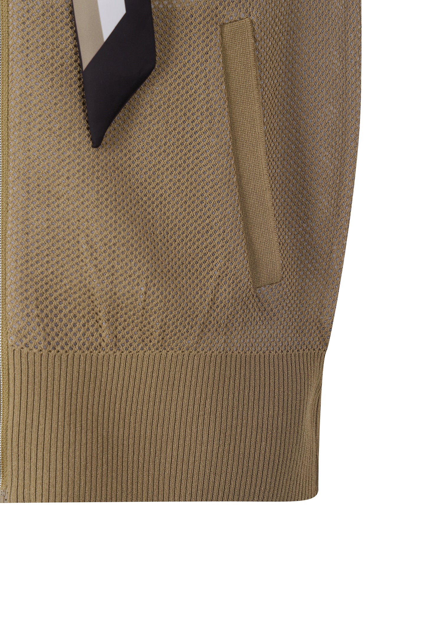 【BOSS GOLF 25SR Woman's】SM W Mesh FZ Knit w. Twilly / Camel