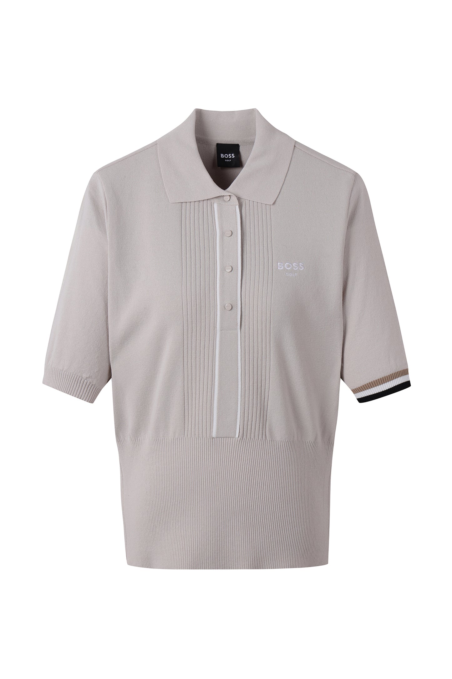 【BOSS GOLF 25SR Woman's】SM W Button Point SS Polo Knit / Almond Milk