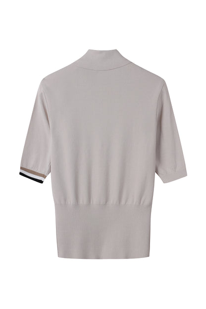 【BOSS GOLF 25SR Woman's】SM W Button Point SS Polo Knit / Almond Milk
