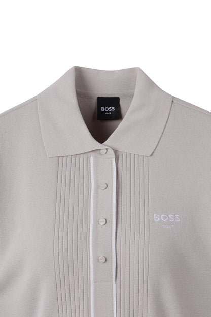 【BOSS GOLF 25SR Woman's】SM W Button Point SS Polo Knit / Almond Milk