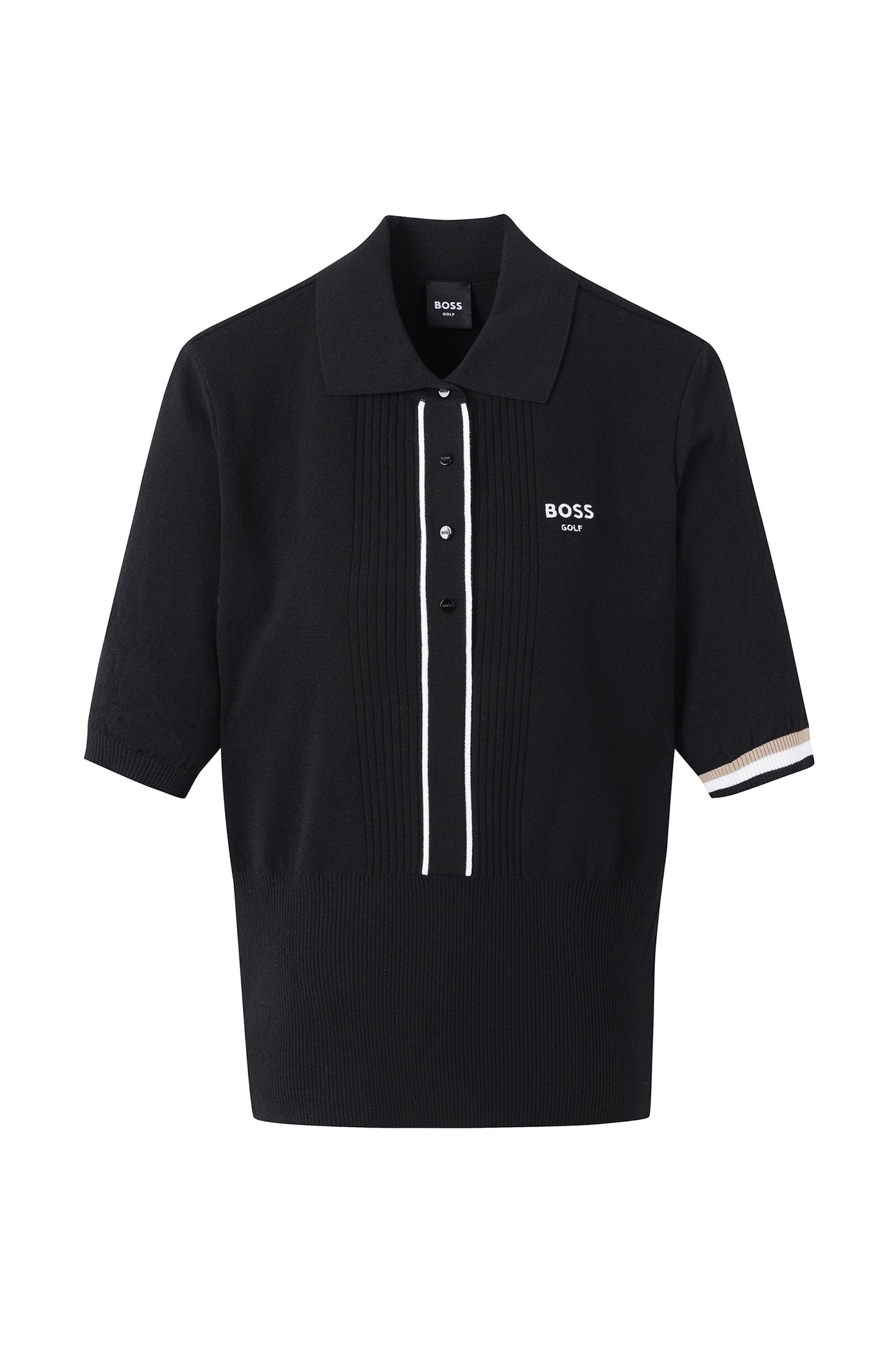 【BOSS GOLF 25SR Woman's】SM W Button Point SS Polo Knit / Black