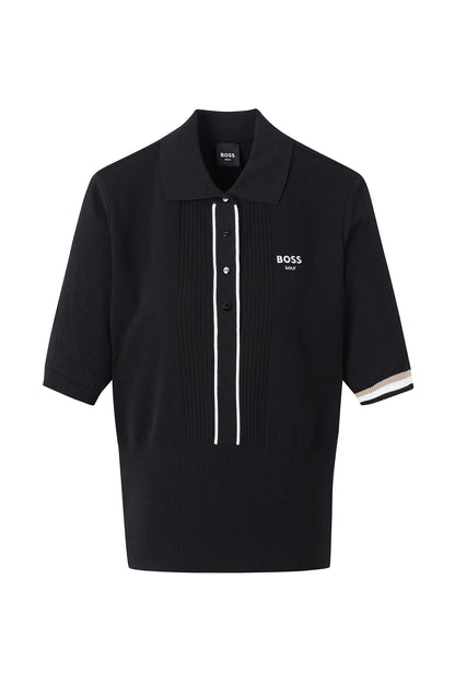 【BOSS GOLF 25SR Woman's】SM W Button Point SS Polo Knit / Black