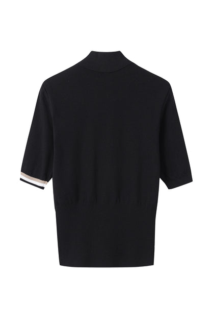 【BOSS GOLF 25SR Woman's】SM W Button Point SS Polo Knit / Black