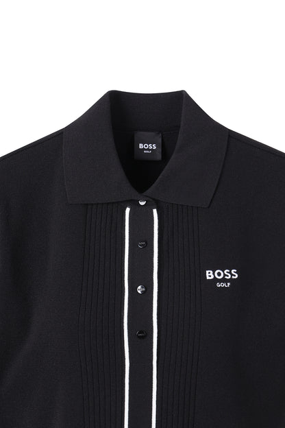 【BOSS GOLF 25SR Woman's】SM W Button Point SS Polo Knit / Black