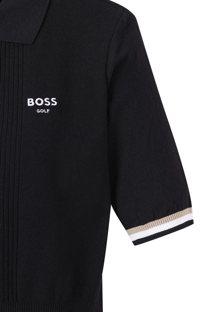 【BOSS GOLF 25SR Woman's】SM W Button Point SS Polo Knit / Black