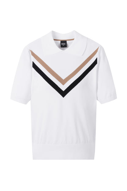 【BOSS GOLF 25SR Woman's】SM W BWC Chevron Knit Polo  / White