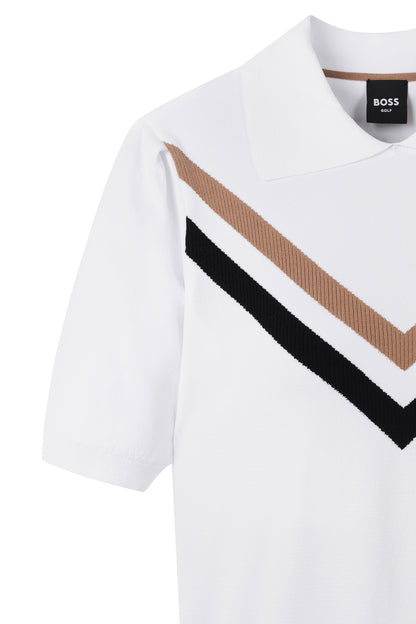 【BOSS GOLF 25SR Woman's】SM W BWC Chevron Knit Polo  / White