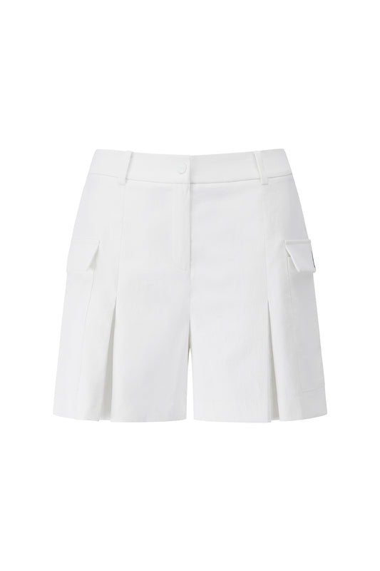 【BOSS GOLF 25SR Woman's】SM W Pleeats Cargo Shorts / White