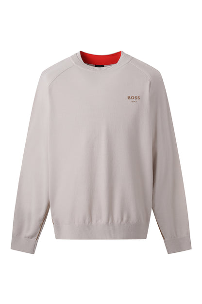 【BOSS GOLF 25SR Men's】SP M BWC R-neck Sweater / beige
