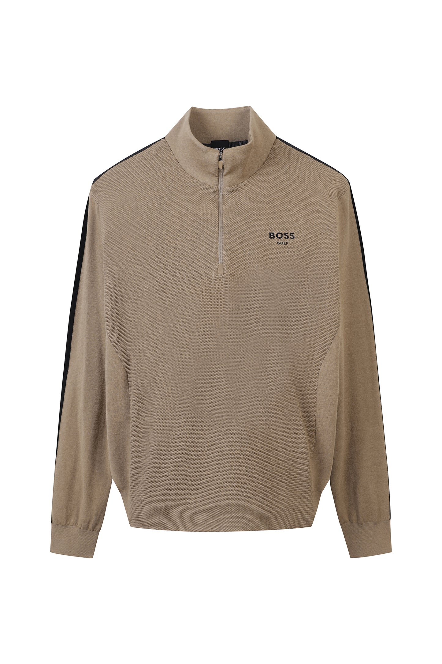 【BOSS GOLF 25SR Men's】SP M Woven Hybrid QZ Sweater / Camel