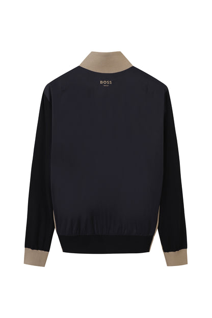 【BOSS GOLF 25SR Men's】SP M Woven Hybrid QZ Sweater / Camel