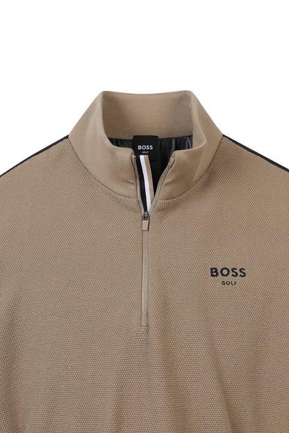 【BOSS GOLF 25SR Men's】SP M Woven Hybrid QZ Sweater / Camel