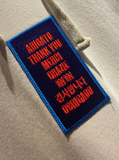 thank you hoodie cream