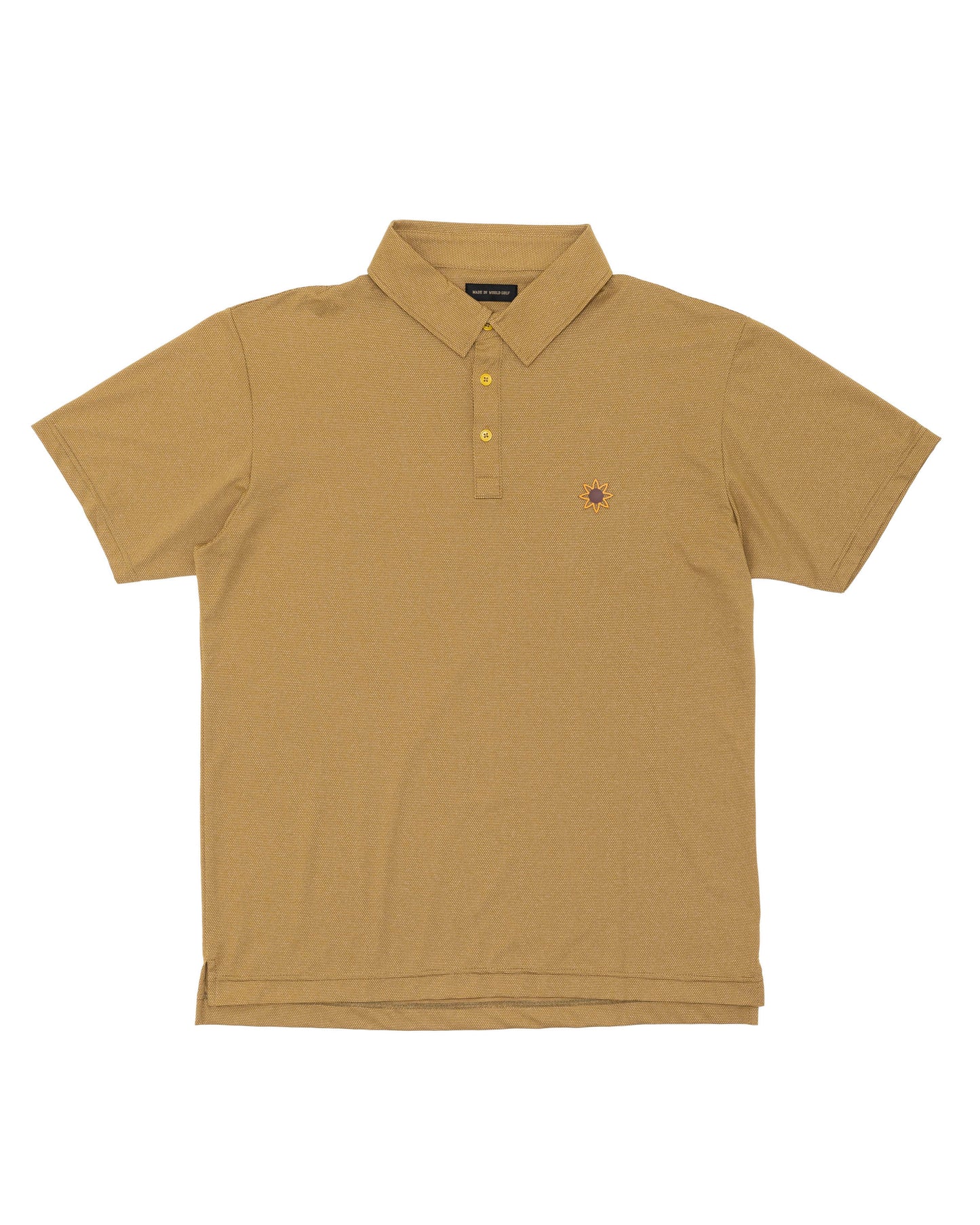 arch logo polo shirt　mustard