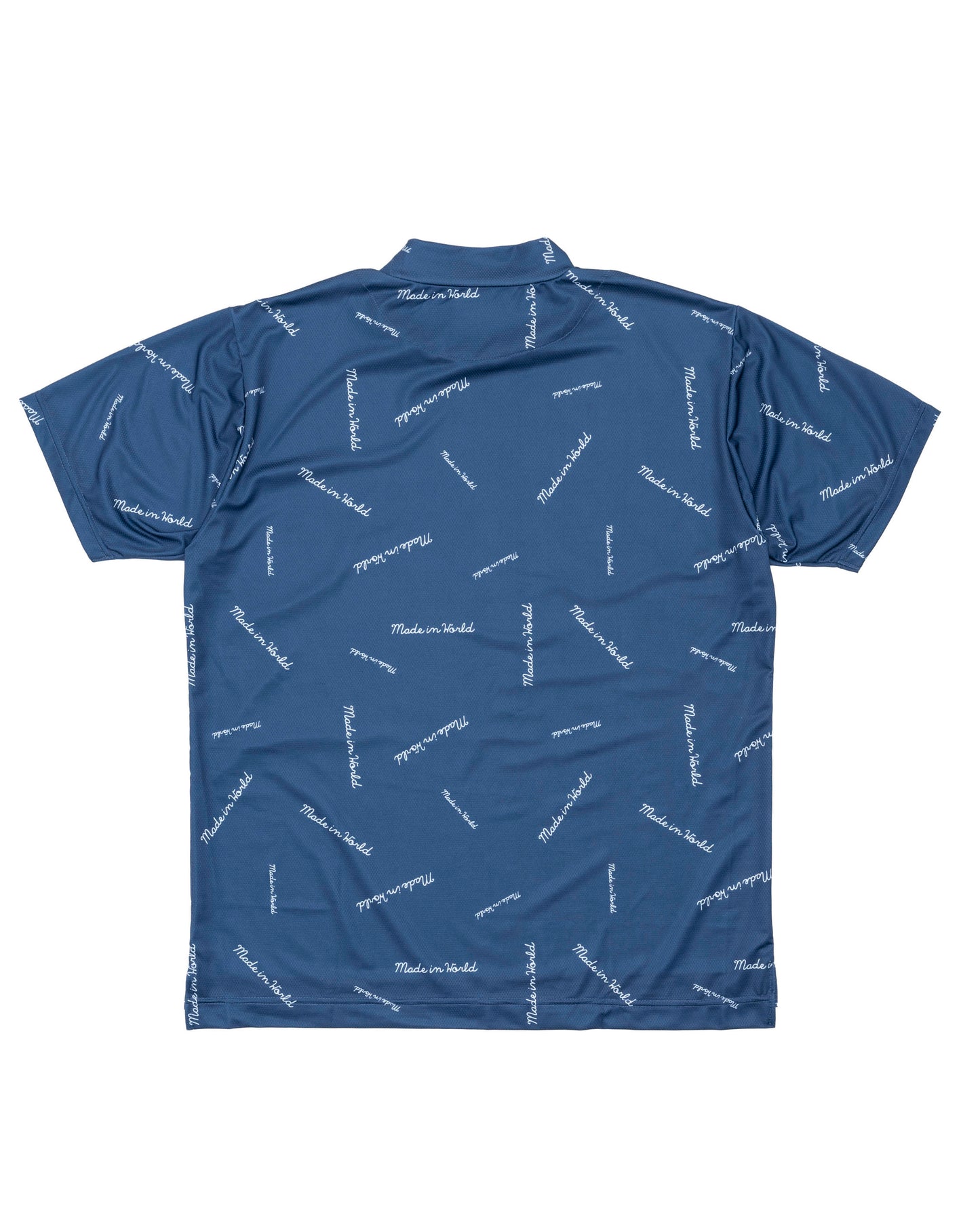 patterned mock shirt 　blue