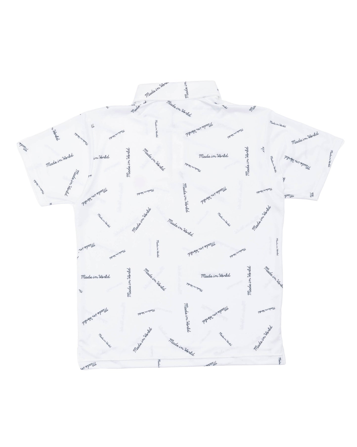 patterned polo shirt 　white