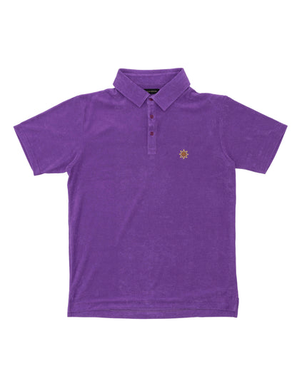 pile polo shirt　purple