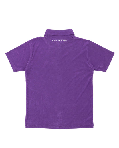 pile polo shirt　purple