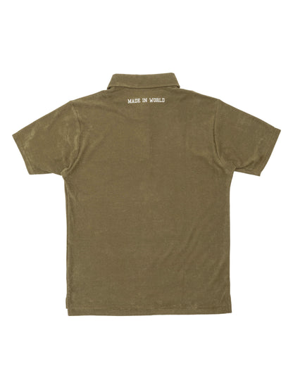 pile polo shirt　khaki