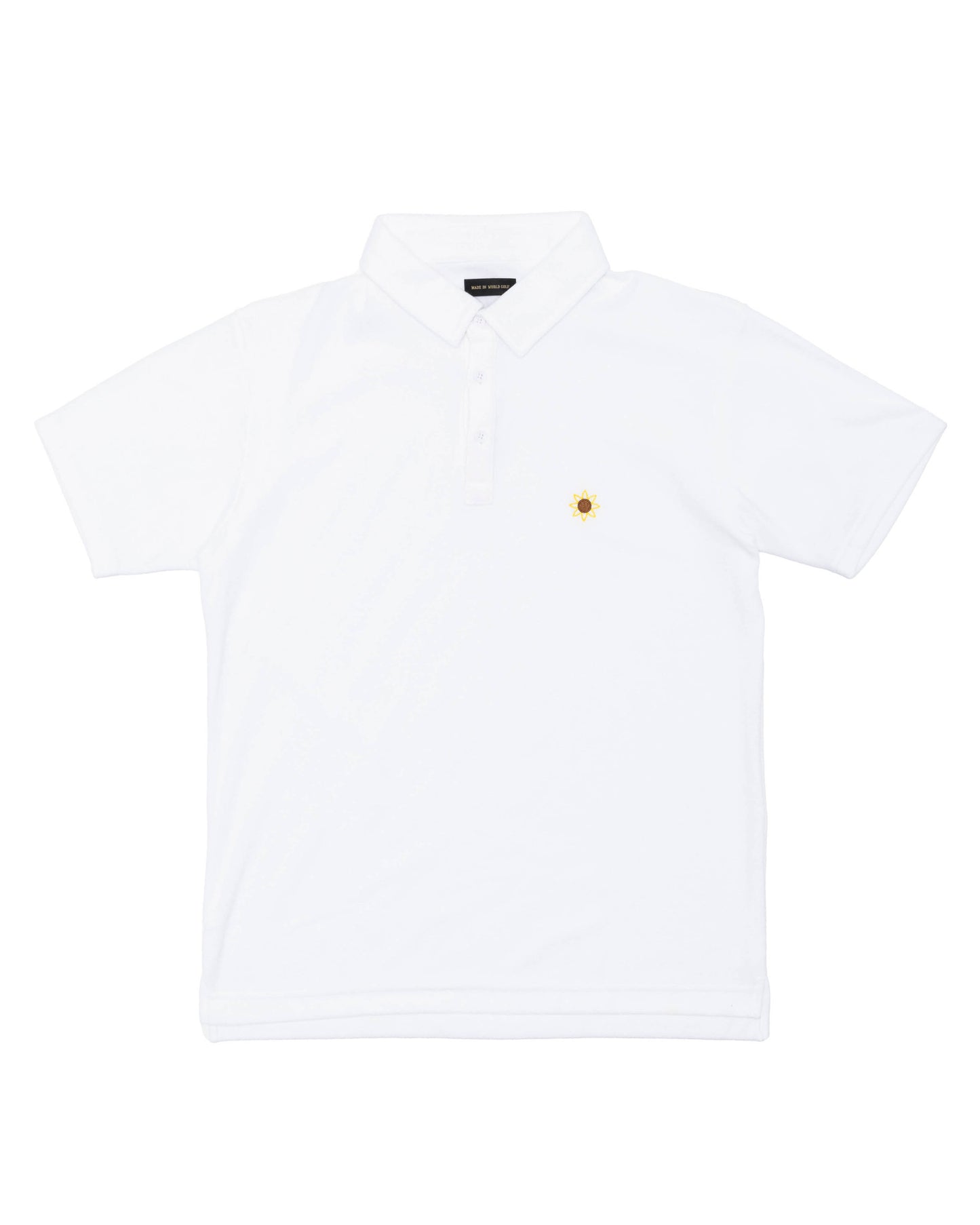 pile polo shirt　white