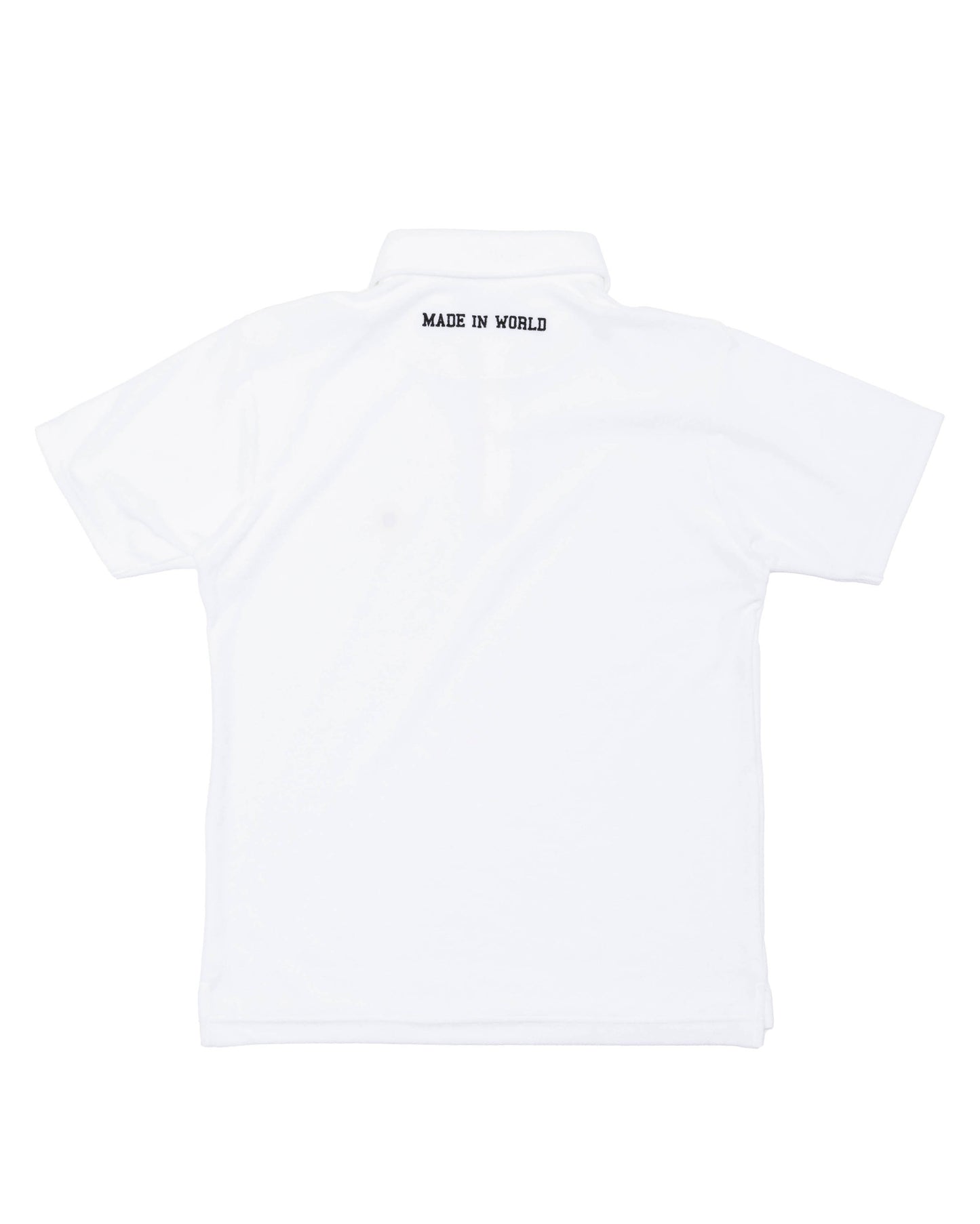 pile polo shirt　white