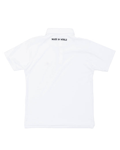 pile polo shirt　white