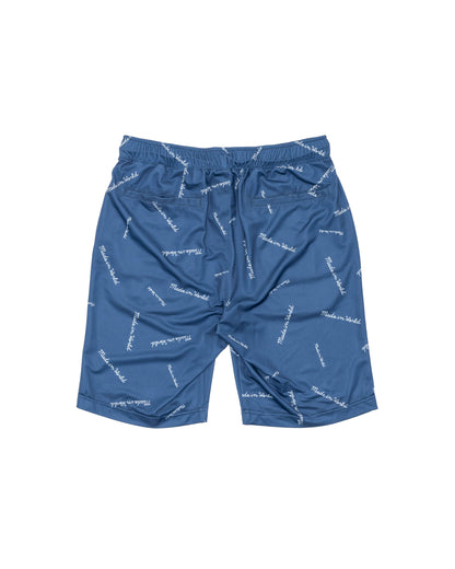 patterned shorts　blue