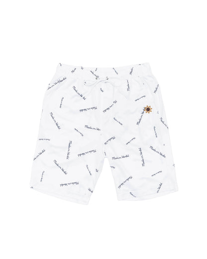 patterned shorts　white