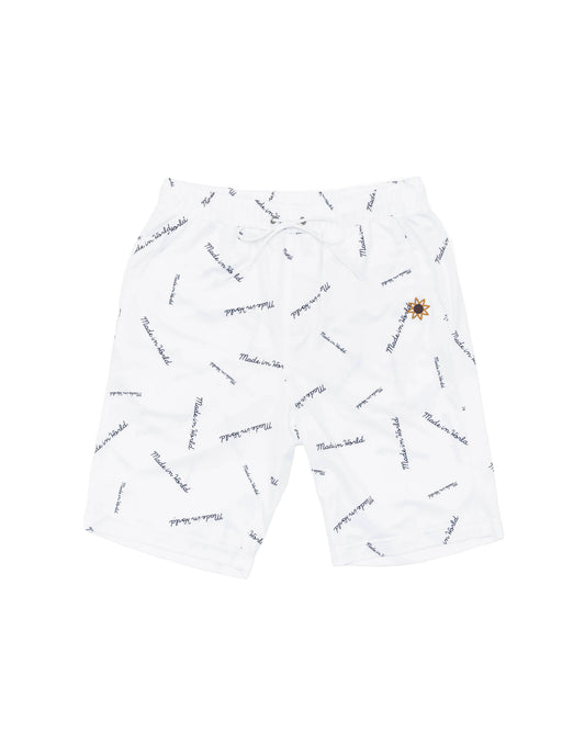 patterned shorts　white