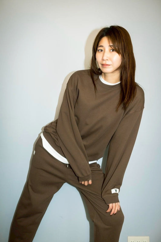 crew neck sweat（R）BROWN