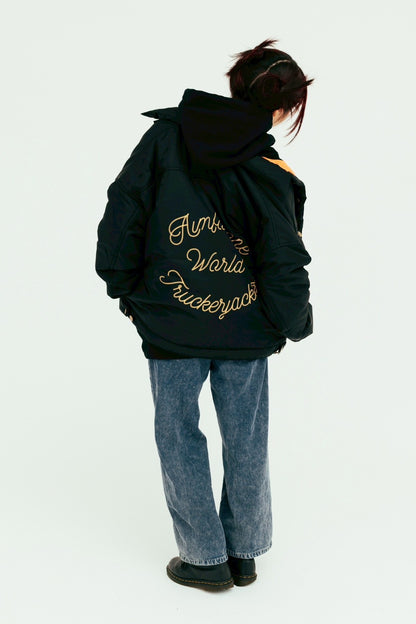 nylon trucker jacket