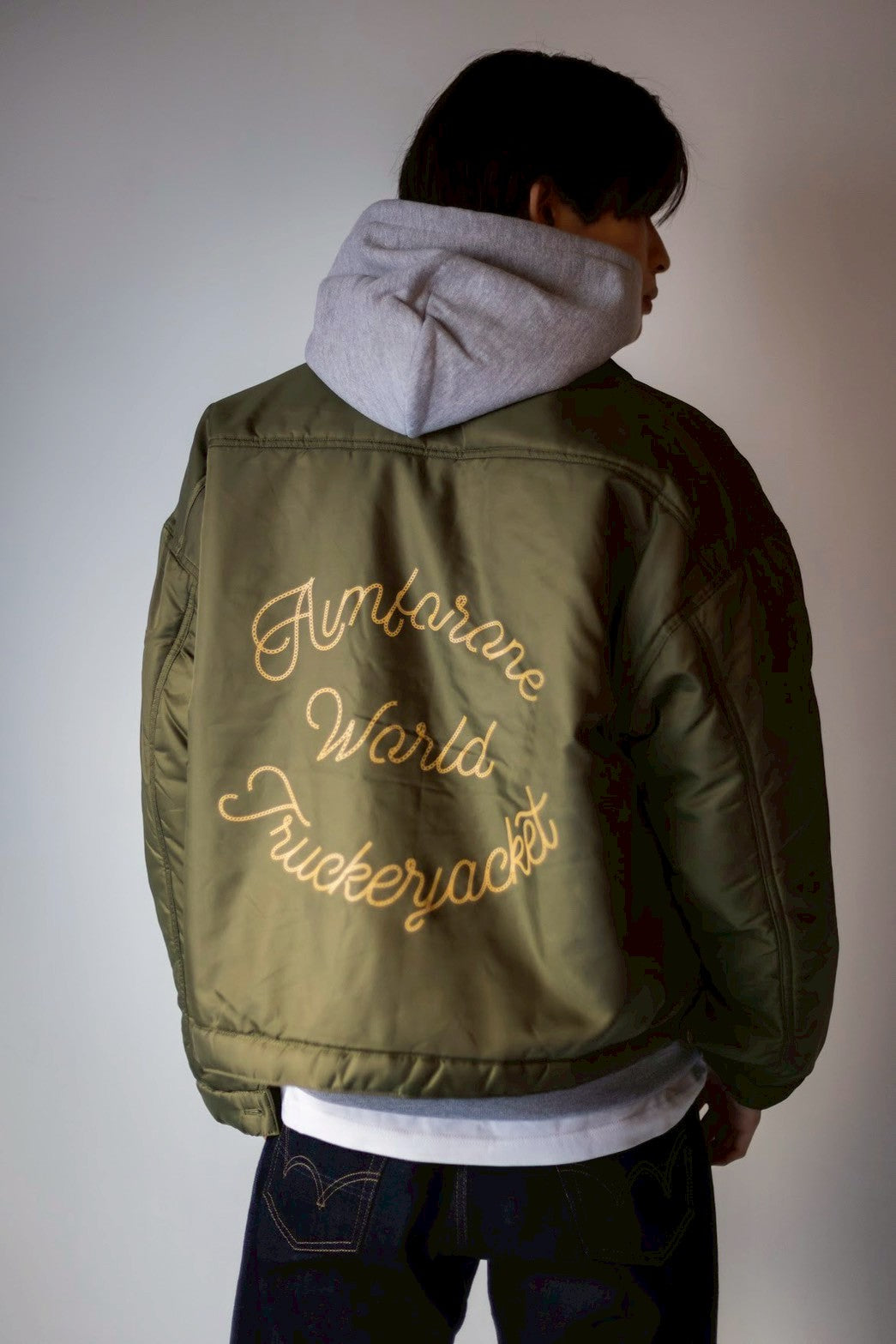 nylon trucker jacket