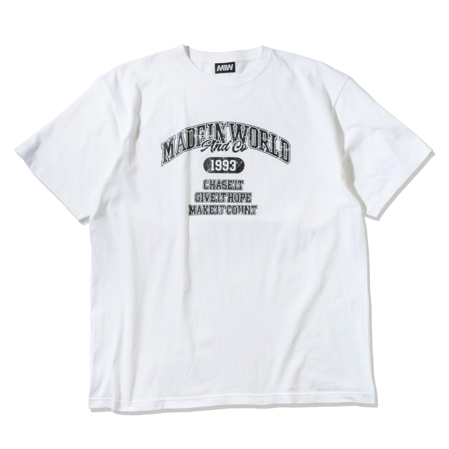 AKIHIRO YAMAUCHI　crew neck tee(college logo)　White