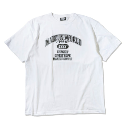 AKIHIRO YAMAUCHI　crew neck tee(college logo)　White