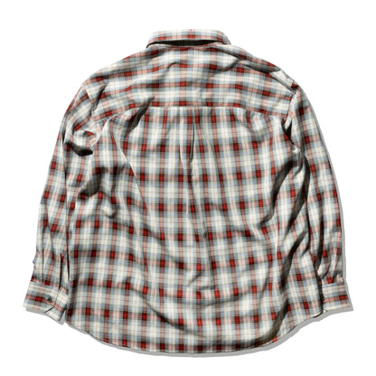 over size checkshirt  Red