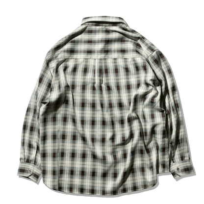 over size checkshirtBrown