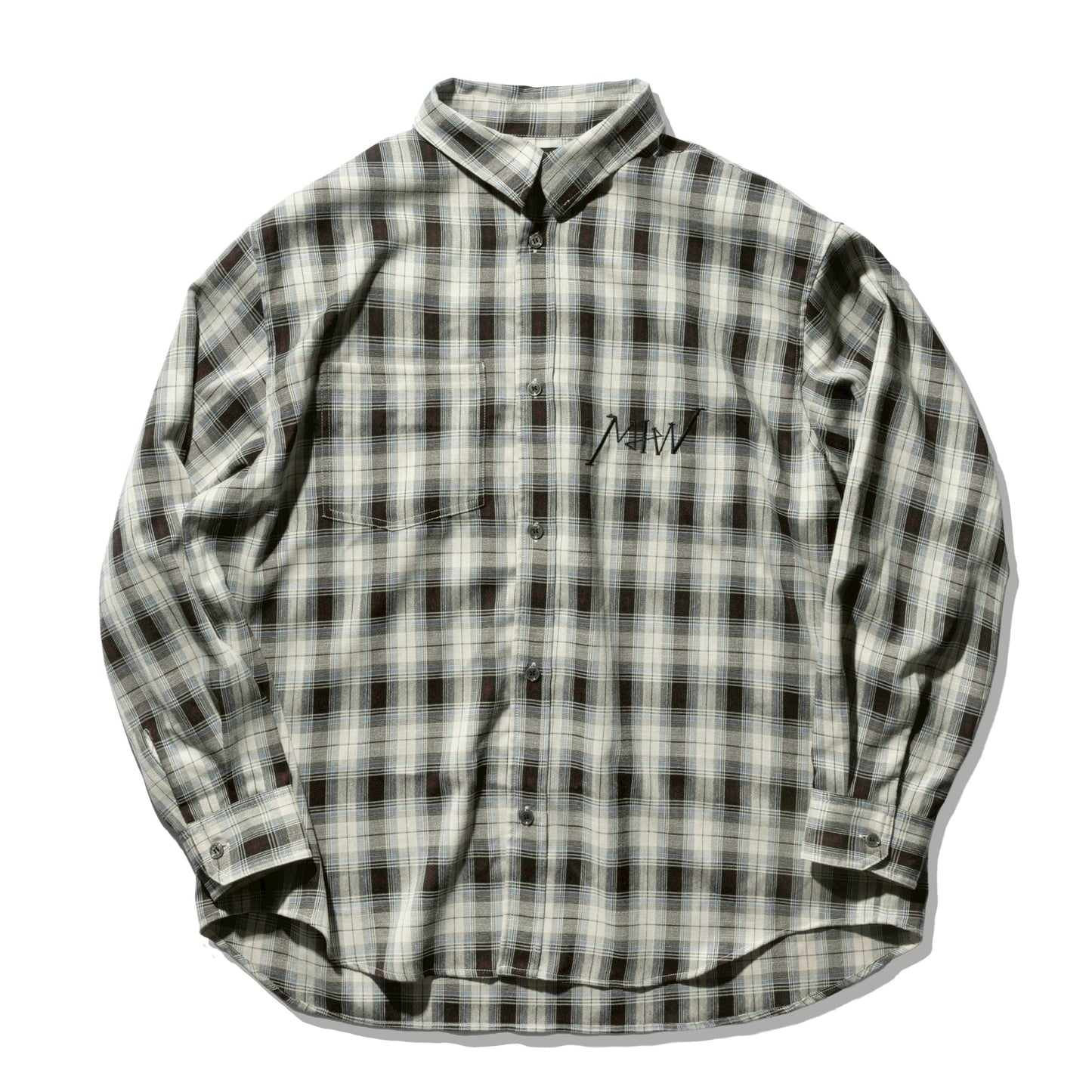 over size checkshirtBrown