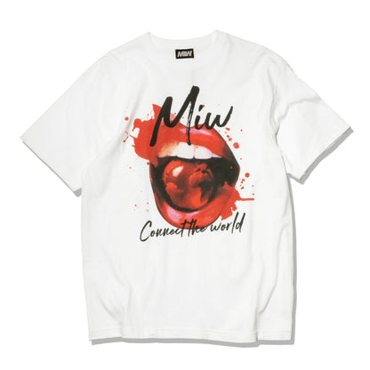 crew neck tee（lip）WHITE