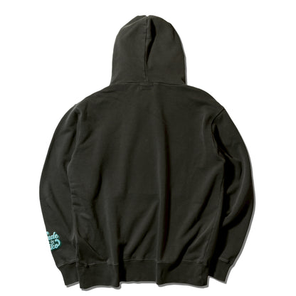 川越にこ × MIW  NIKO COLLEGE LOGO HOODIE BLACK×BLUE